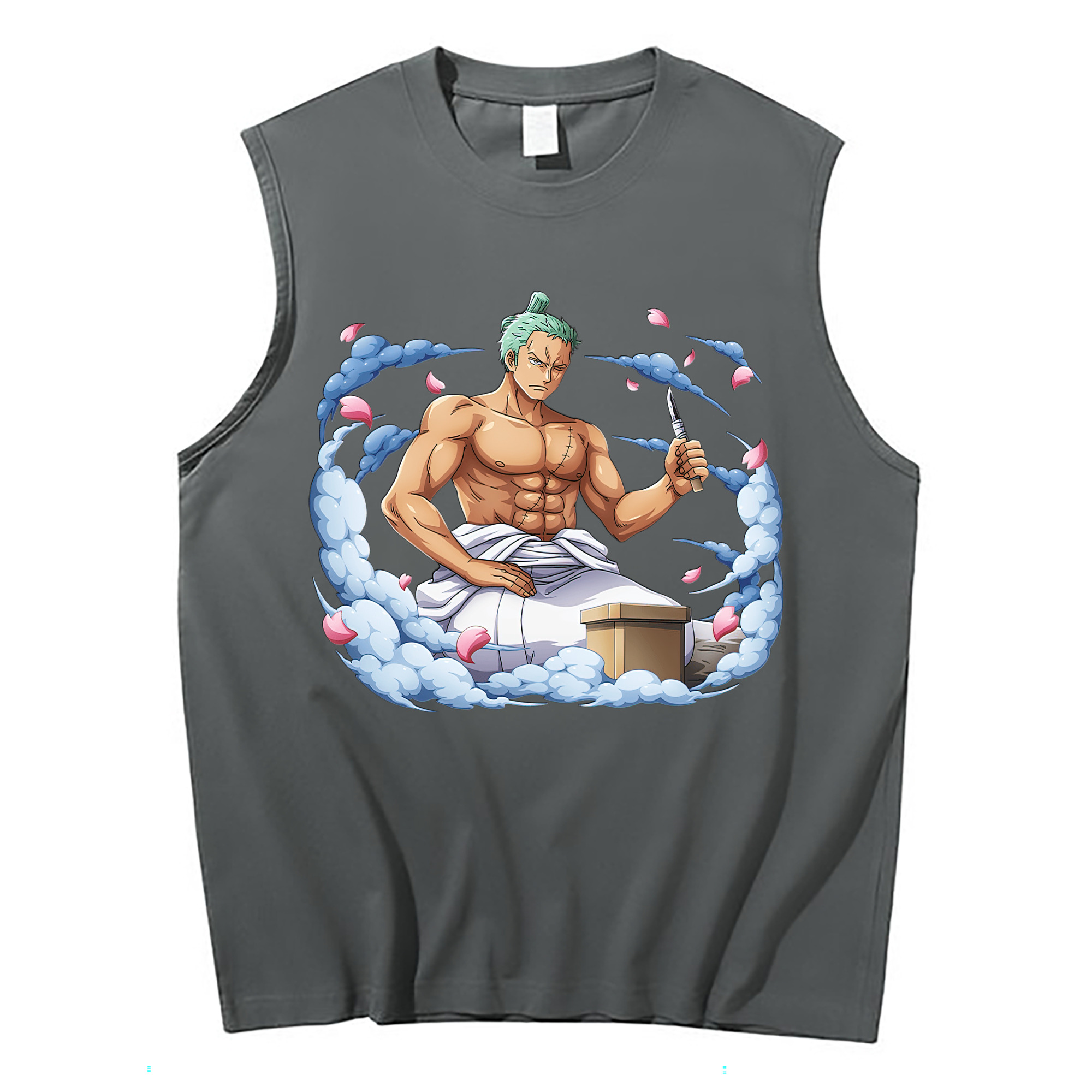 ワンピース ロロノア・ゾロ ONE PIECE Roronoa Zoro コットン100％タンクトップ（フロントプリント）